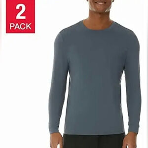 32 Degrees Cool Men's Gray Air Mesh Long Sleeve Tee, 2-pack XXL